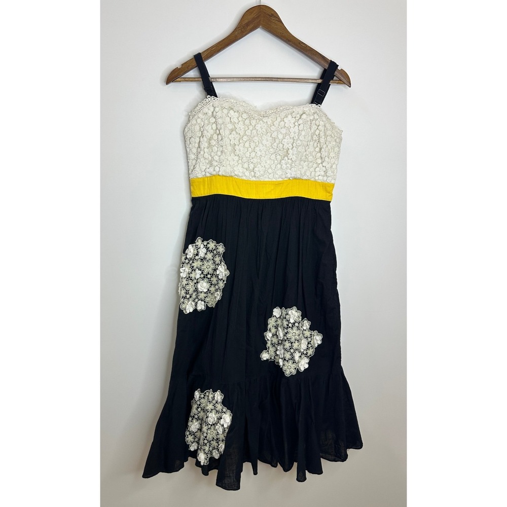 Anthropologie Floreat Dandelion Wish Dress Size 8 Lined Cotton Pockets *Flawed - Picture 2 of 16
